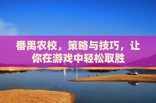 番禺农校，策略与技巧，让你在游戏中轻松取胜